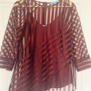 Antonio Melani Mesh/Netted top with back buttons